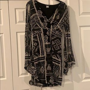 Venus Black and white embroidered dress